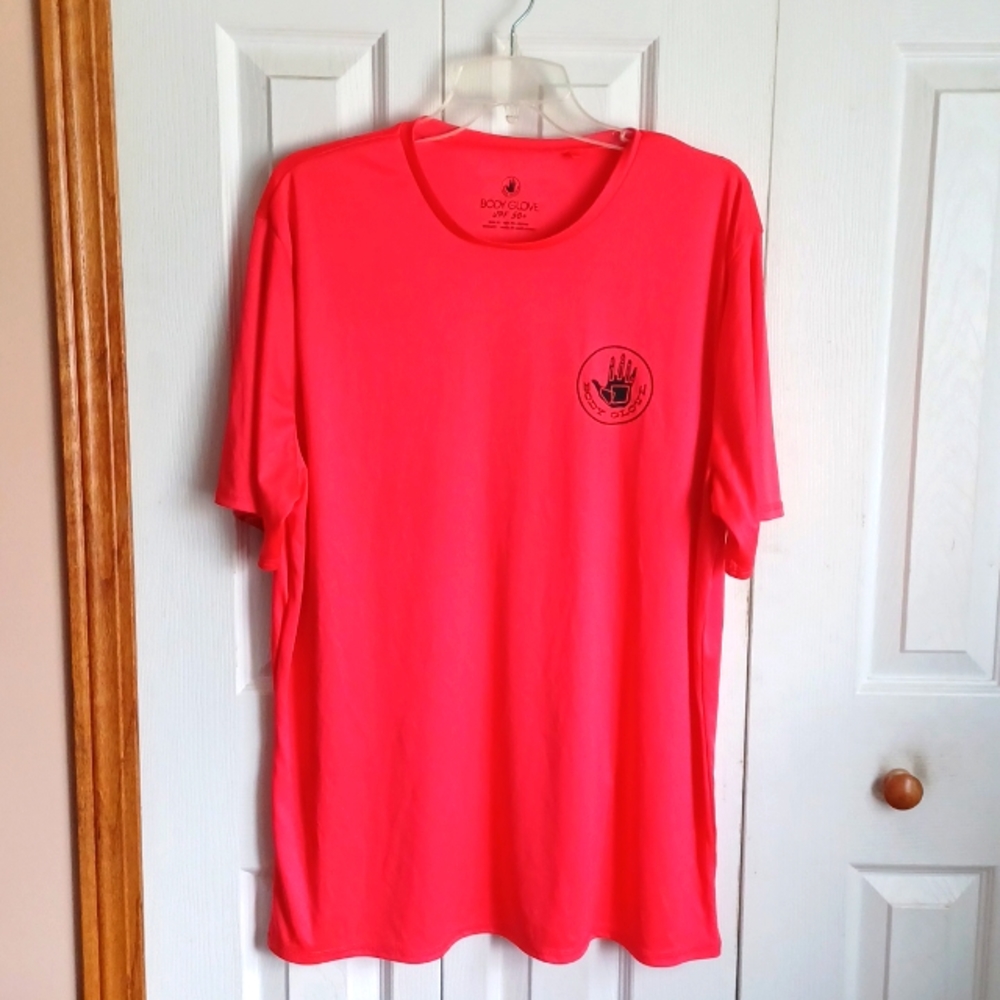 Men body glove xl short sleeve shirt..coral